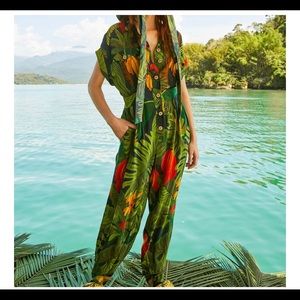 FARM Rio Cocoa Forest Jumpsuit Size M NWTs